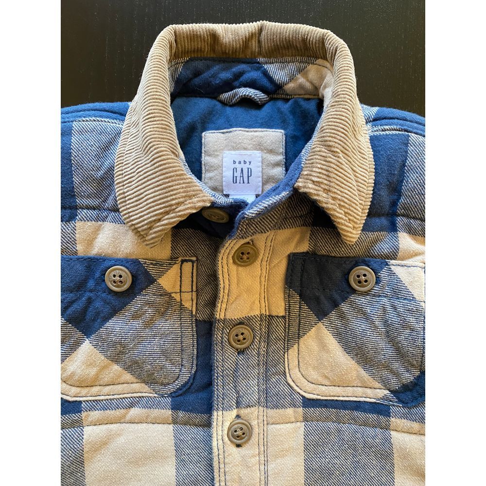 Gap Baby Plaid Shirt Jacket Infant 0-6m Lined Shacket Dad's‎ Little Helper